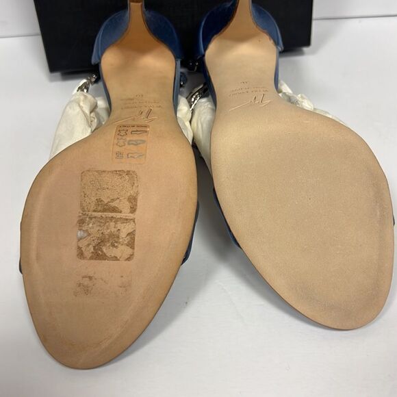 NWT Giuseppe Zanotti blue satin crystal heels. Sz 36 - Picture 14 of 14